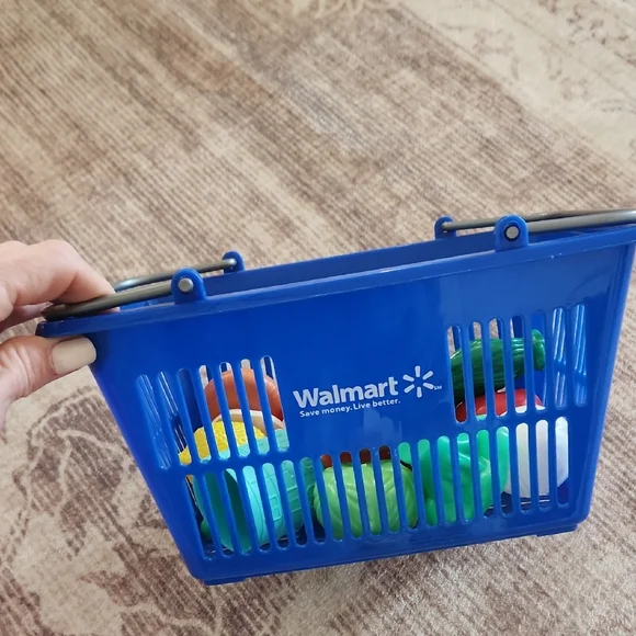 Walmart Blue Toy Shopping Basket - Picture 1 of 4